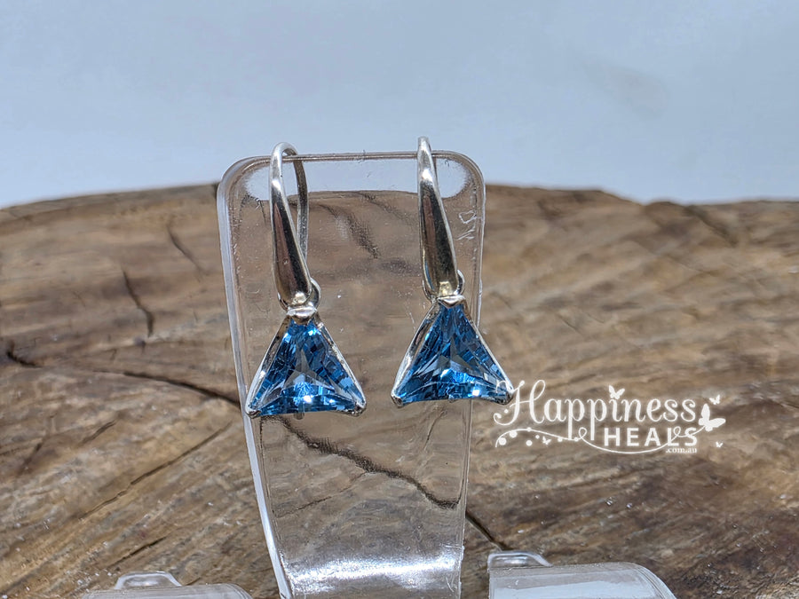Aretes de topacio azul