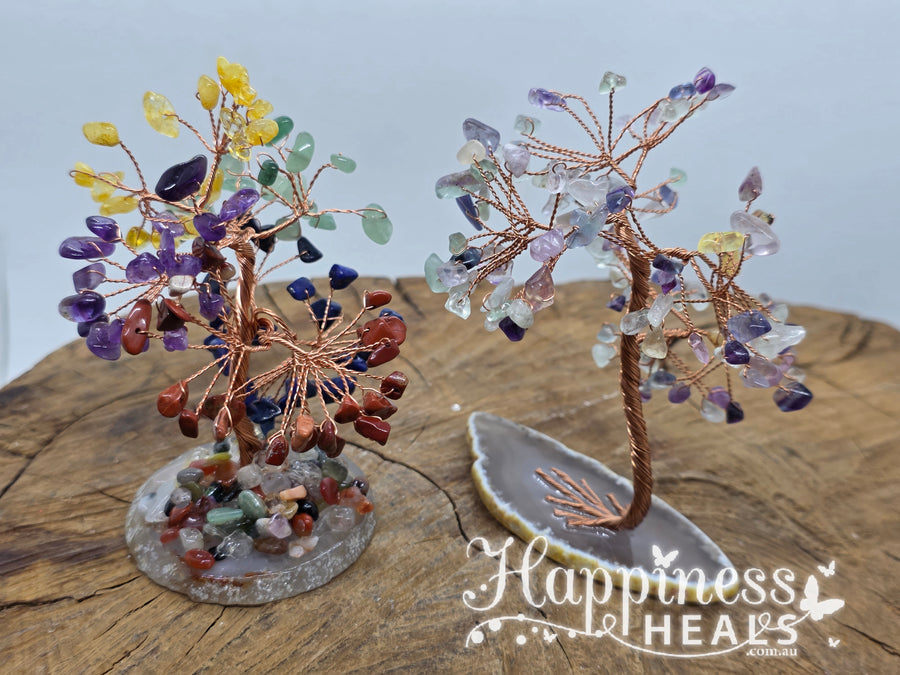 Chakra Chip with Agate Base Tree