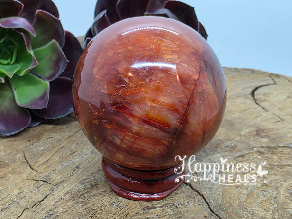 Fire Agate Sphere – Protection, Courage & Inner Flame 🔥🌐