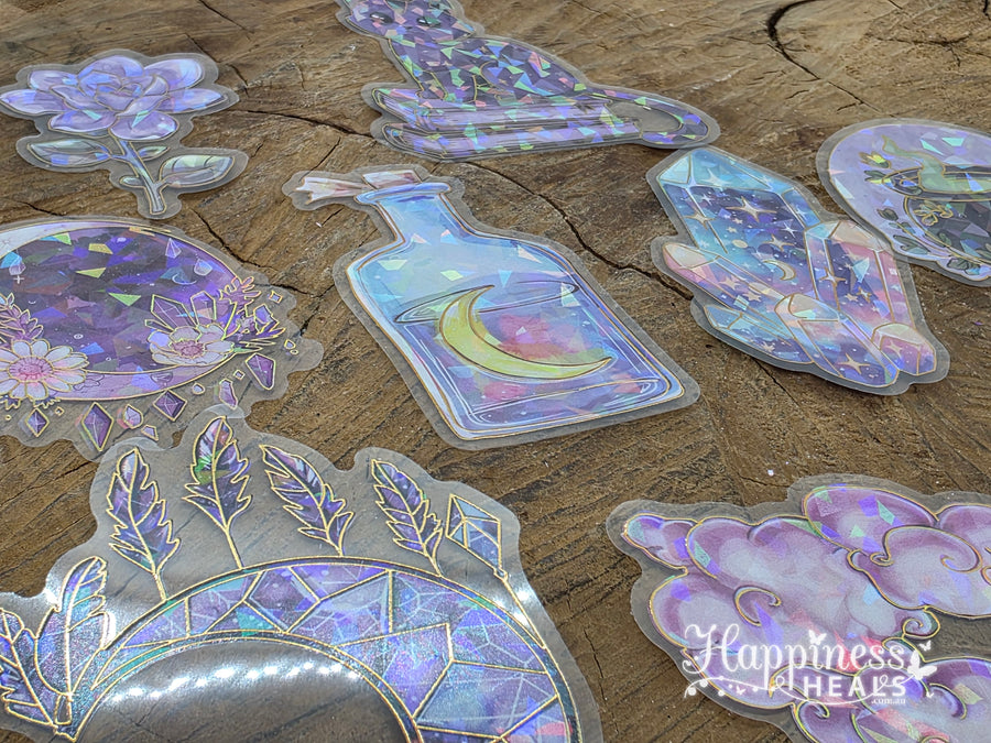 Colourful Holographic Mixed Pack of Stickers