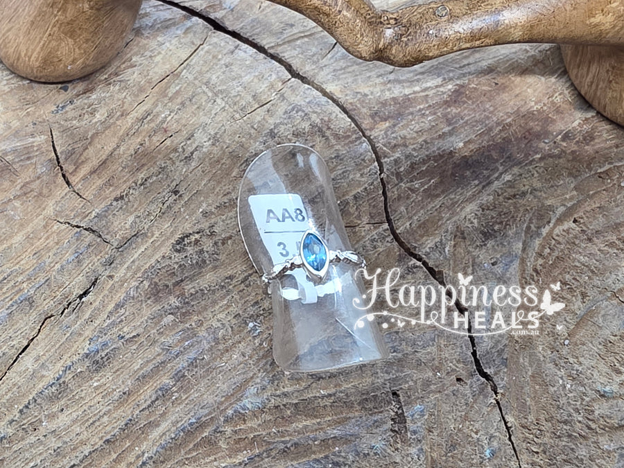 Anillo de topacio azul