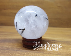 Tourmalinated Quartz Sphere