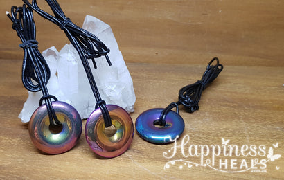 Rainbow Hematite Donut - 35mm