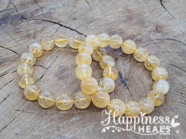 Citrine Bracelet – 10mm Beads for Abundance & Positivity