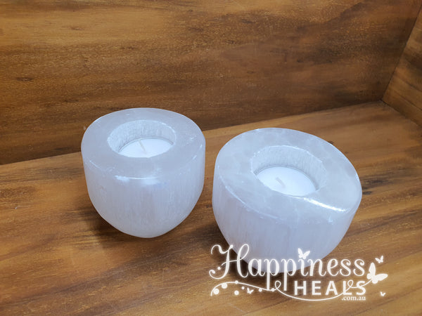 Selenite Tea Light Candle Holder