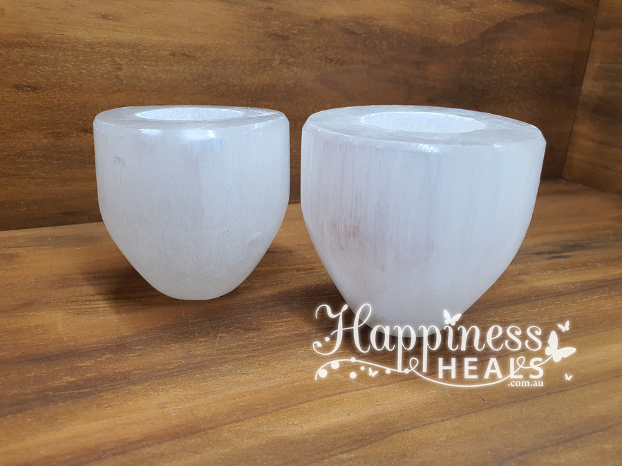 Selenite Tea Light Candle Holder