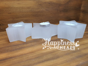 Selenite Star Tea Light Candle Holder