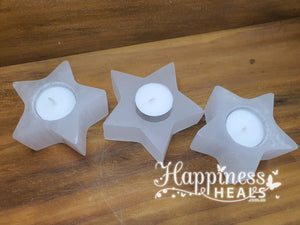 Selenite Star Tea Light Candle Holder