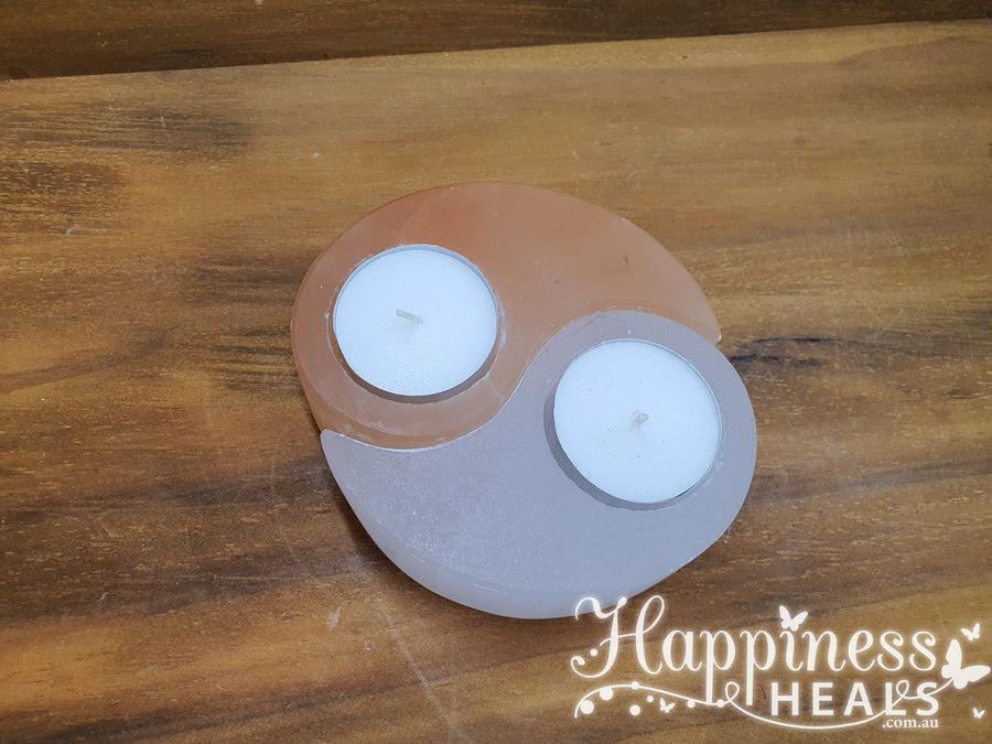 Salt Tea Light Candle Holder - Yin Yang