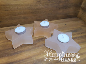 Peach Selenite Star Tea Light Candle Holder