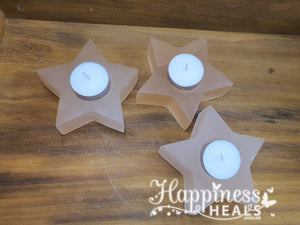 Peach Selenite Star Tea Light Candle Holder