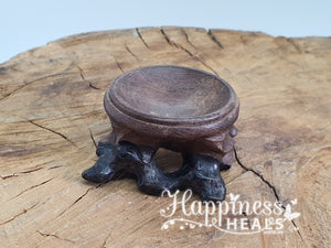 Wooden Sphere Stand with Carved Base