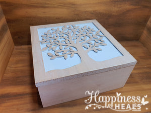 Tree of Life Carved Wooden Box