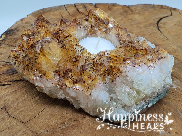 Citrine Cluster Candle Holder – Abundance, Joy & Sacred Glow