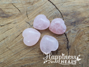 Rose Quartz Hearts - 25mm