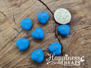Blue Howlite Hearts - 15mm