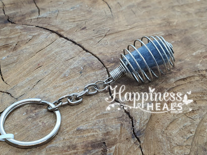 Keyring - Kyanite in Cage