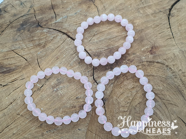 Rose Quartz Bracelet - 8mm Ball