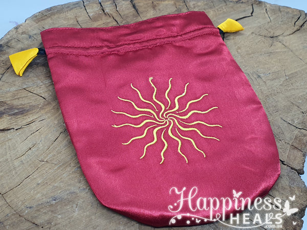 Satin Bag - Sunstar - Runes, Jewellery Bag, Cards