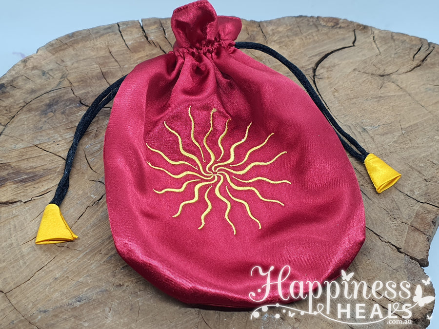 Satin Bag - Sunstar - Runes, Jewellery Bag, Cards