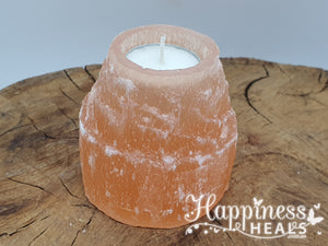 Peach Selenite Tea Light Candle Holder