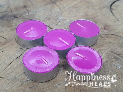 Velas Tealight Grandes Paquete De 5 - Púrpura