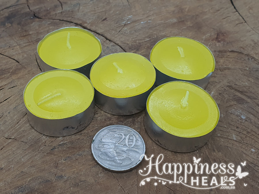 Tealight Candles Large 5 Pack - Yellow