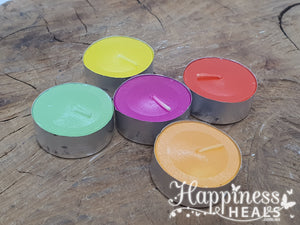 Tealight Candles Large 5 Pack - Coloured