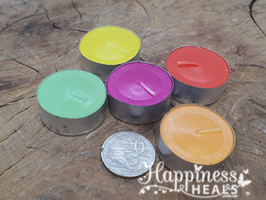 Tealight Candles Large 5 Pack - Coloured
