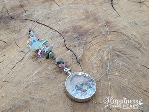 Rainbow Tourmaline Chip Crystal Sun Catcher