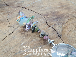 Rainbow Tourmaline Chip Crystal Sun Catcher