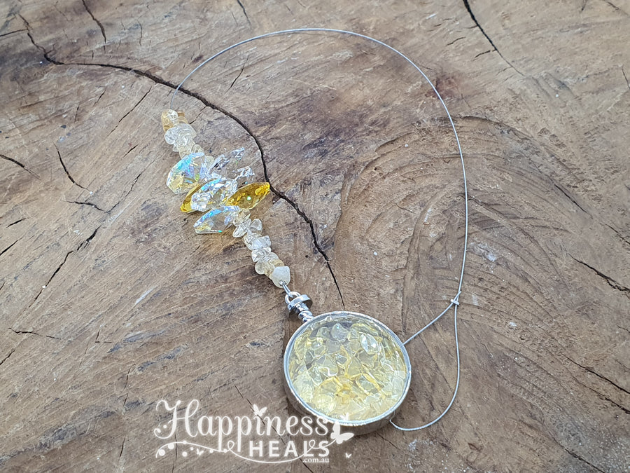 Citrine Chip Crystal Sun Catcher