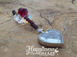 Garnet Heart Chip Crystal Sun Catcher