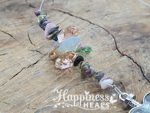 Rainbow Tourmaline Heart Chip Crystal Sun Catcher