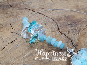 Amazonite Heart Chip Crystal Sun Catcher