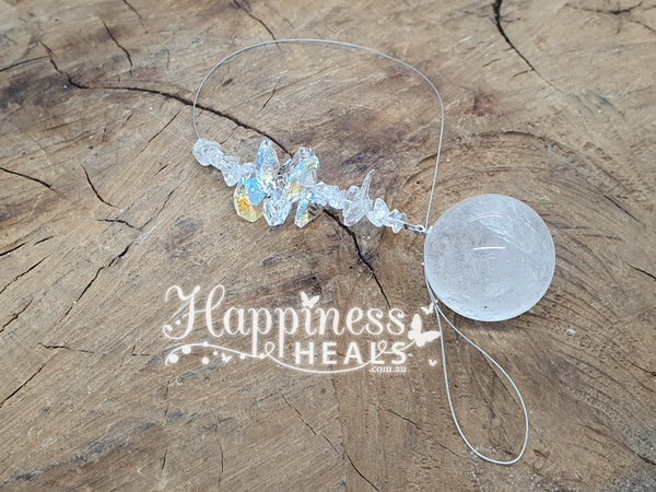 Clear Quartz Sphere Sun Catcher
