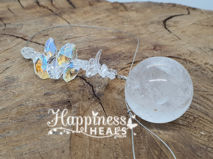 Clear Quartz Sphere Sun Catcher