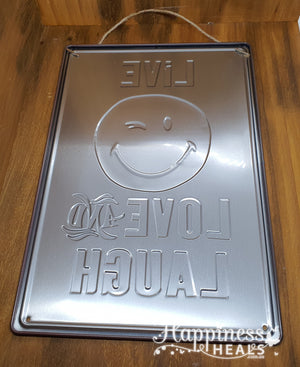 Tin Wall Hanging - Live Love and Laugh