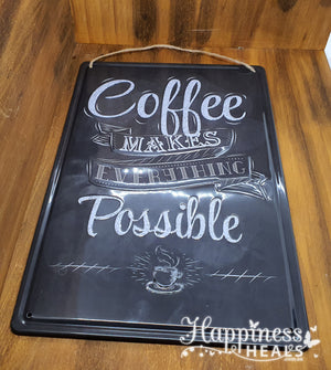 Tin Wall Hanging - Coffee