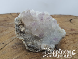 Clear Quartz Cluster with Amethyst Tip