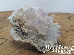 Clear Quartz Cluster with Amethyst Tip
