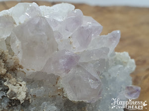 Clear Quartz Cluster with Amethyst Tip