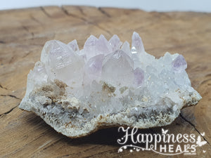 Clear Quartz Cluster with Amethyst Tip