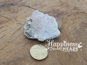 Clear Quartz Cluster with Amethyst Tip