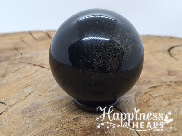 Obsidian Gold Sheen Sphere