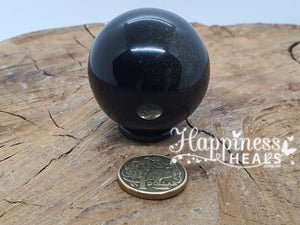 Obsidian Gold Sheen Sphere