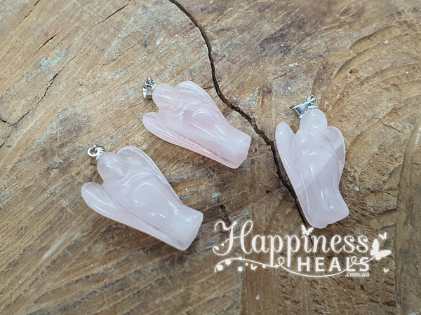 Rose Quartz Angel Pendant