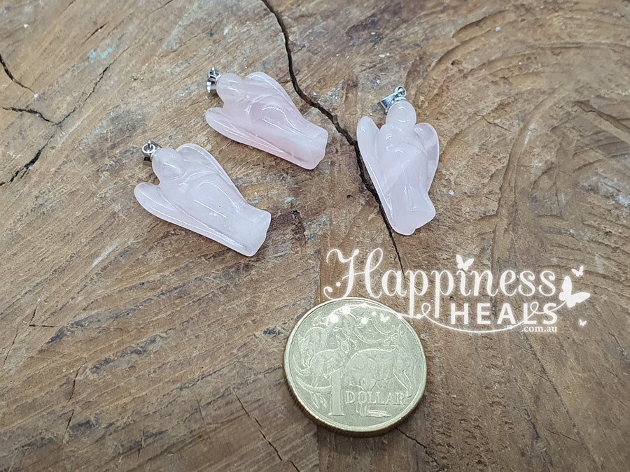 Rose Quartz Angel Pendant