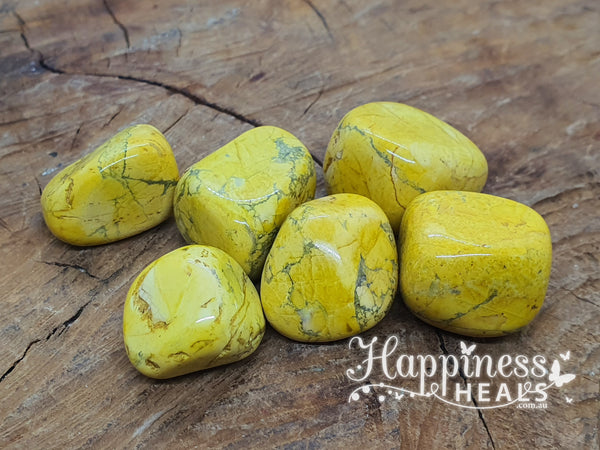 Yellow Howlite (Tumbled) - Happiness Heals