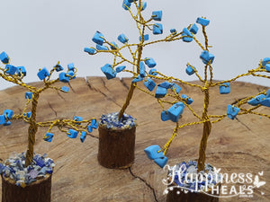 Crystal Chip Trees with Wooden Base